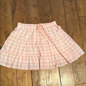 Altar'd State Pink Gingham A-Line Skirt